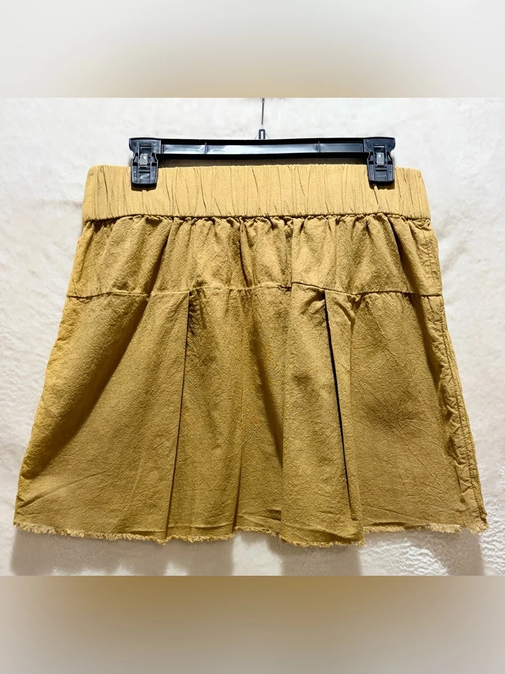Free People mustard utility raw hem mini skirt small